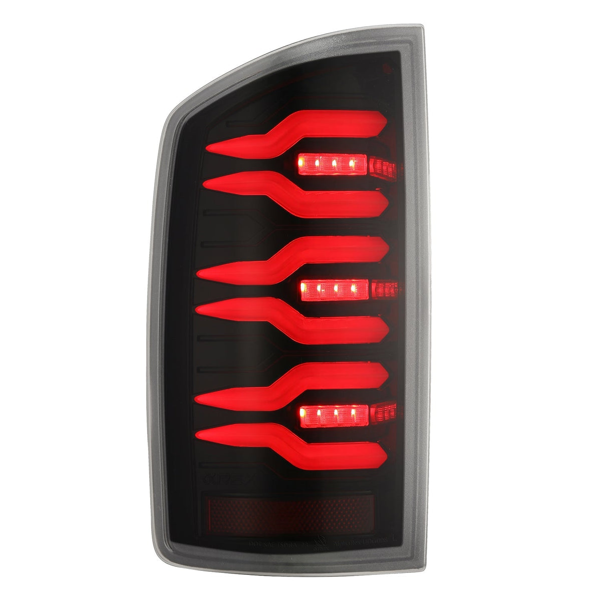 AlphaRex 02-06 Dodge Ram 1500/03-06 Dodge Ram 2500/3500 Truck LUXX-Series LED Tail Lights Black-Red