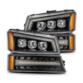 AlphaRex 03-06 Chevrolet Silverado/02-06 Avalanche (without body cladding) NOVA-Series LED Projector Headlights Black