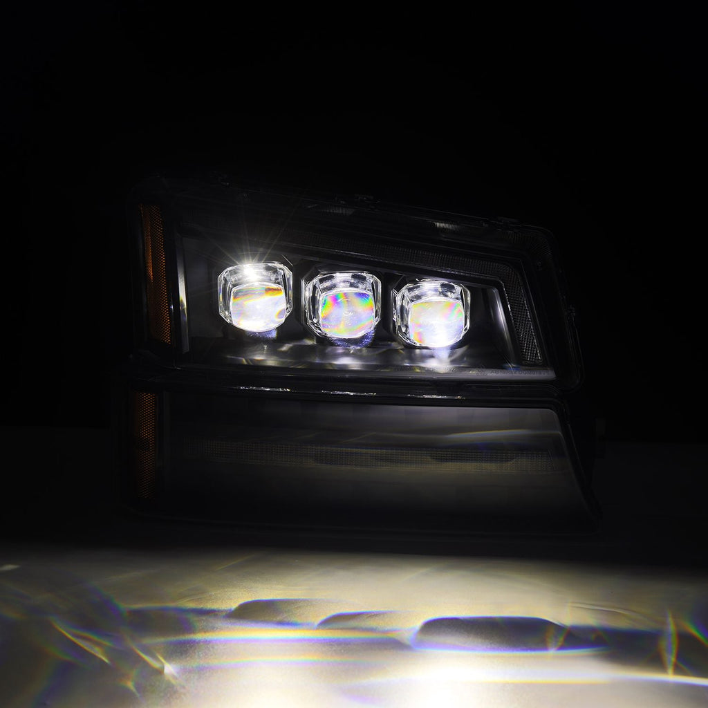 AlphaRex 03-06 Chevrolet Silverado/02-06 Avalanche (without body cladding) NOVA-Series LED Projector Headlights Black