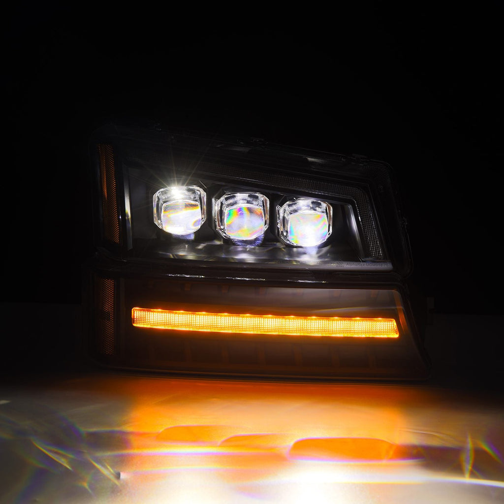 AlphaRex 03-06 Chevrolet Silverado/02-06 Avalanche (without body cladding) NOVA-Series LED Projector Headlights Black