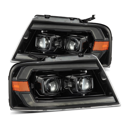 AlphaRex 04-08 Ford F150 / 06-08 Lincoln Mark LT LUXX-Series LED Projector Headlights Alpha-Black