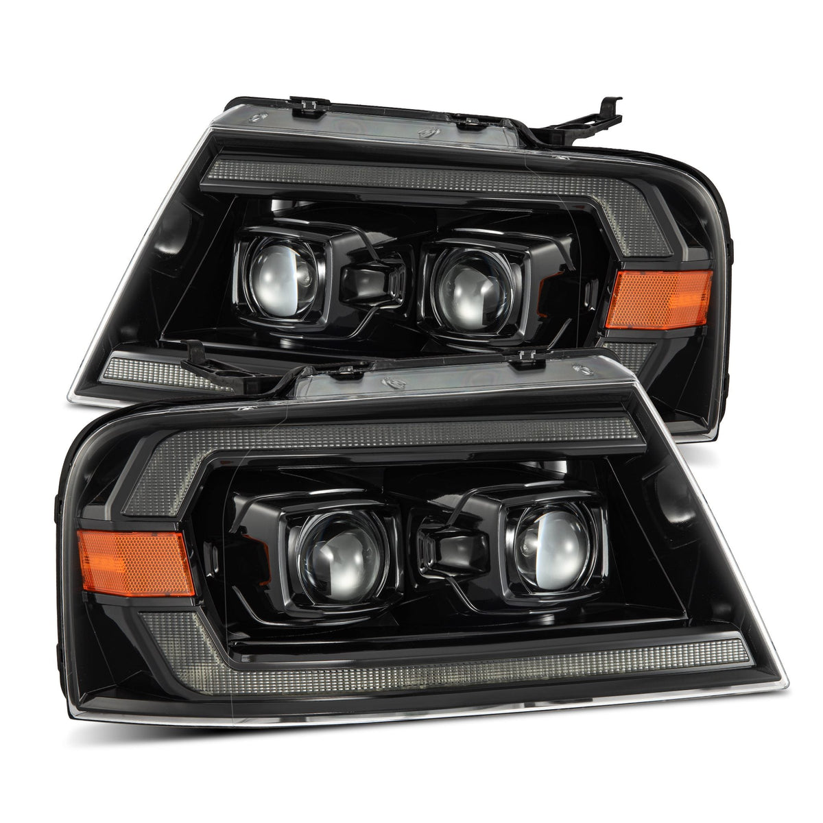 AlphaRex 04-08 Ford F150 / 06-08 Lincoln Mark LT PRO-Series Halogen Projector Headlights Alpha-Black