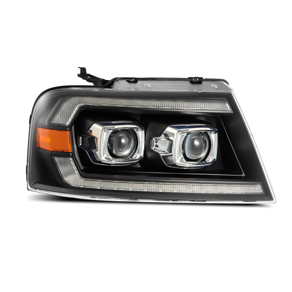 AlphaRex 04-08 Ford F150 / 06-08 Lincoln Mark LT PRO-Series Halogen Projector Headlights Black