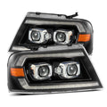 AlphaRex 04-08 Ford F150 / 06-08 Lincoln Mark LT PRO-Series Halogen Projector Headlights Black