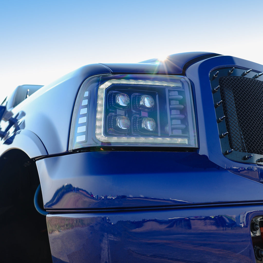 AlphaRex 05-07 Ford Super Duty/Excursion NOVA-Series LED Projector Headlights Alpha-Black