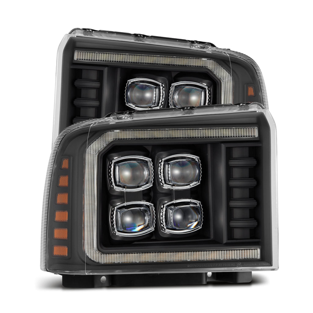 AlphaRex 05-07 Ford Super Duty/Excursion NOVA-Series LED Projector Headlights Black