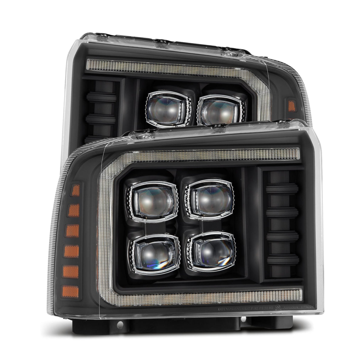 AlphaRex 05-07 Ford Super Duty/Excursion NOVA-Series LED Projector Headlights Black
