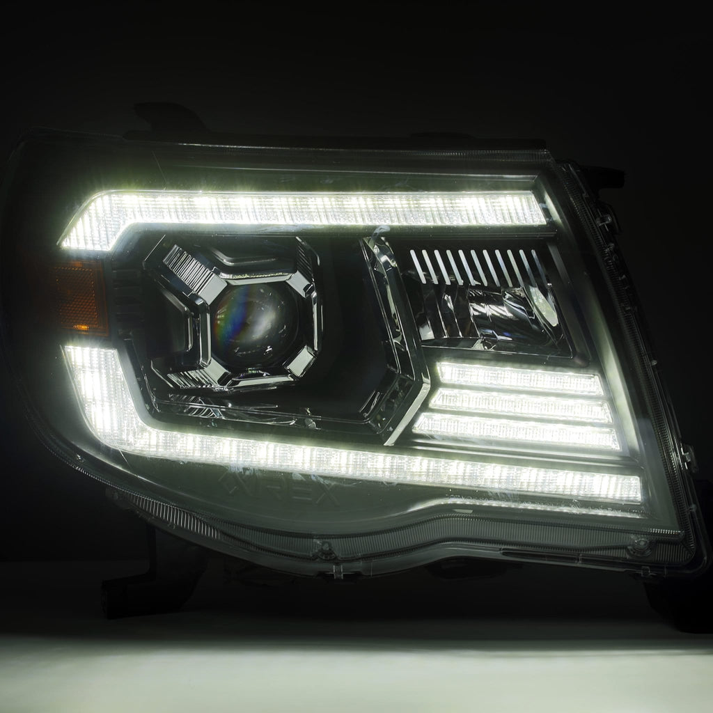 AlphaRex 05-11 Toyota Tacoma LUXX-Series LED Projector Headlights Alpha-Black