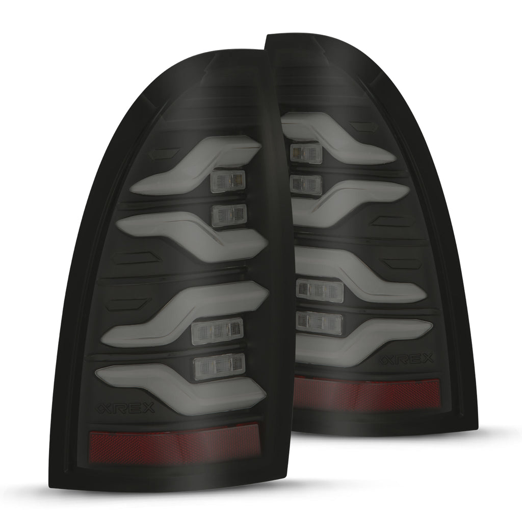 AlphaRex 05-15 Toyota Tacoma LUXX-Series LED Tail Lights Black Smoke
