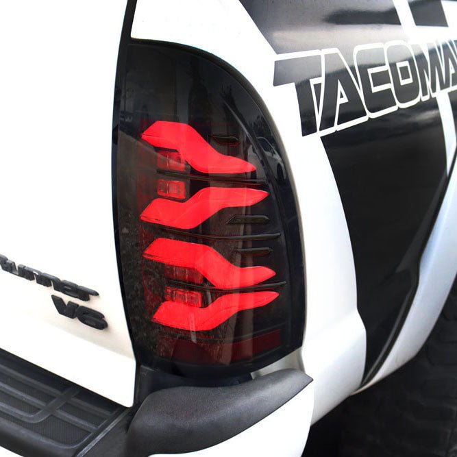 AlphaRex 05-15 Toyota Tacoma LUXX-Series LED Tail Lights Black Smoke