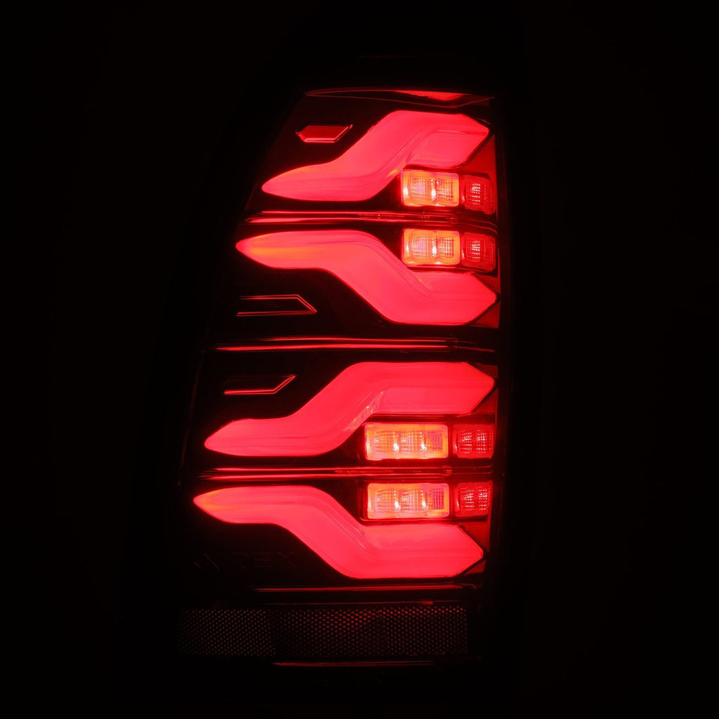 AlphaRex 05-15 Toyota Tacoma LUXX-Series LED Tail Lights Black-Red