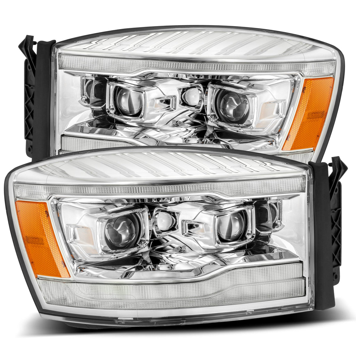 AlphaRex 06-08 Dodge Ram LUXX-Series LED Projector Headlights Chrome