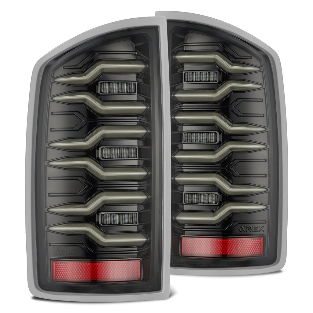 AlphaRex 07-08 Dodge Ram 1500/07-09 Dodge Ram 2500/3500 Truck LUXX-Series LED Tail Lights Alpha-Black