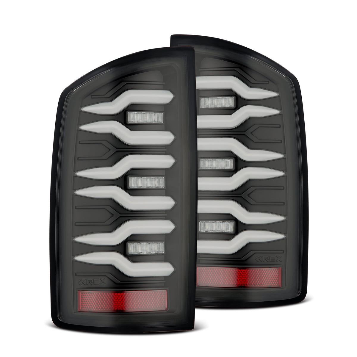 AlphaRex 07-08 Dodge Ram 1500/07-09 Dodge Ram 2500/3500 Truck LUXX-Series LED Tail Lights Black Smoke