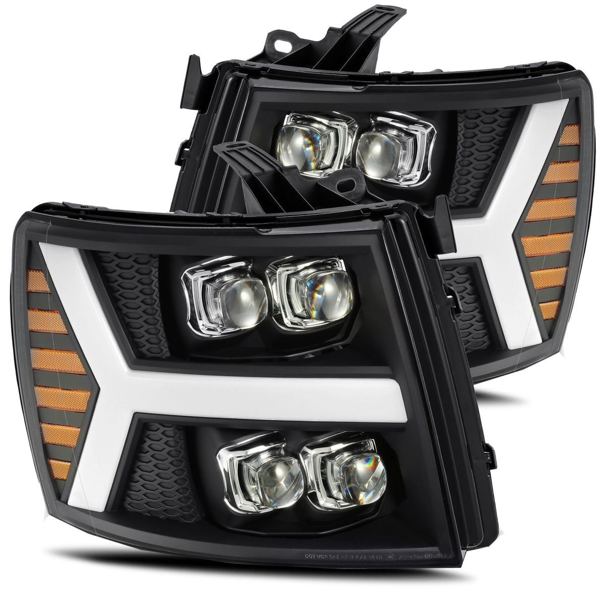 AlphaRex 07-13 Chevrolet Silverado NOVA-Series LED Projector Headlights Black
