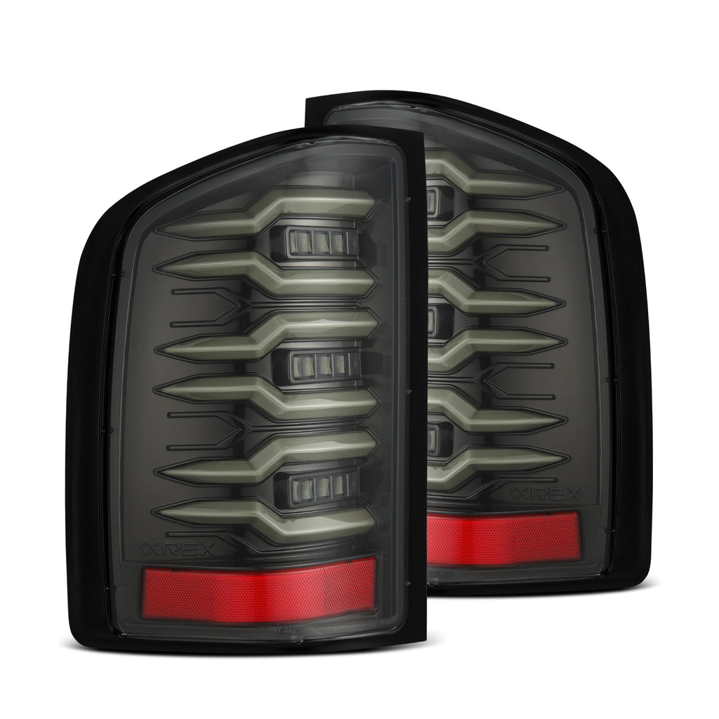 AlphaRex 07-13 Chevy Silverado LUXX-Series LED Tail Lights Alpha-Black