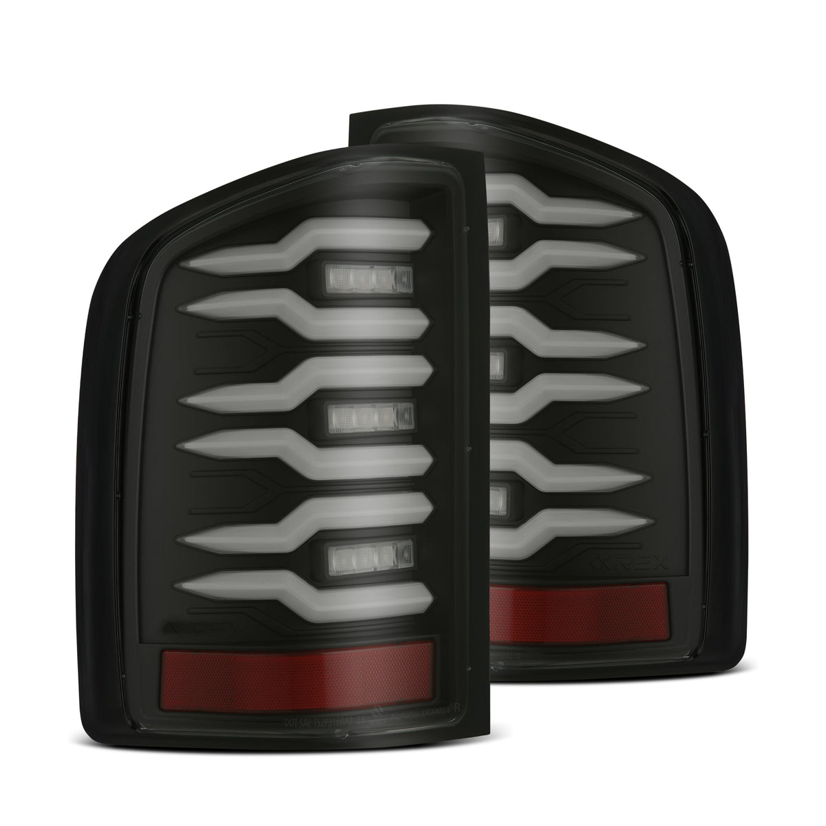 AlphaRex 07-13 Chevy Silverado LUXX-Series LED Tail Lights Black Smoke