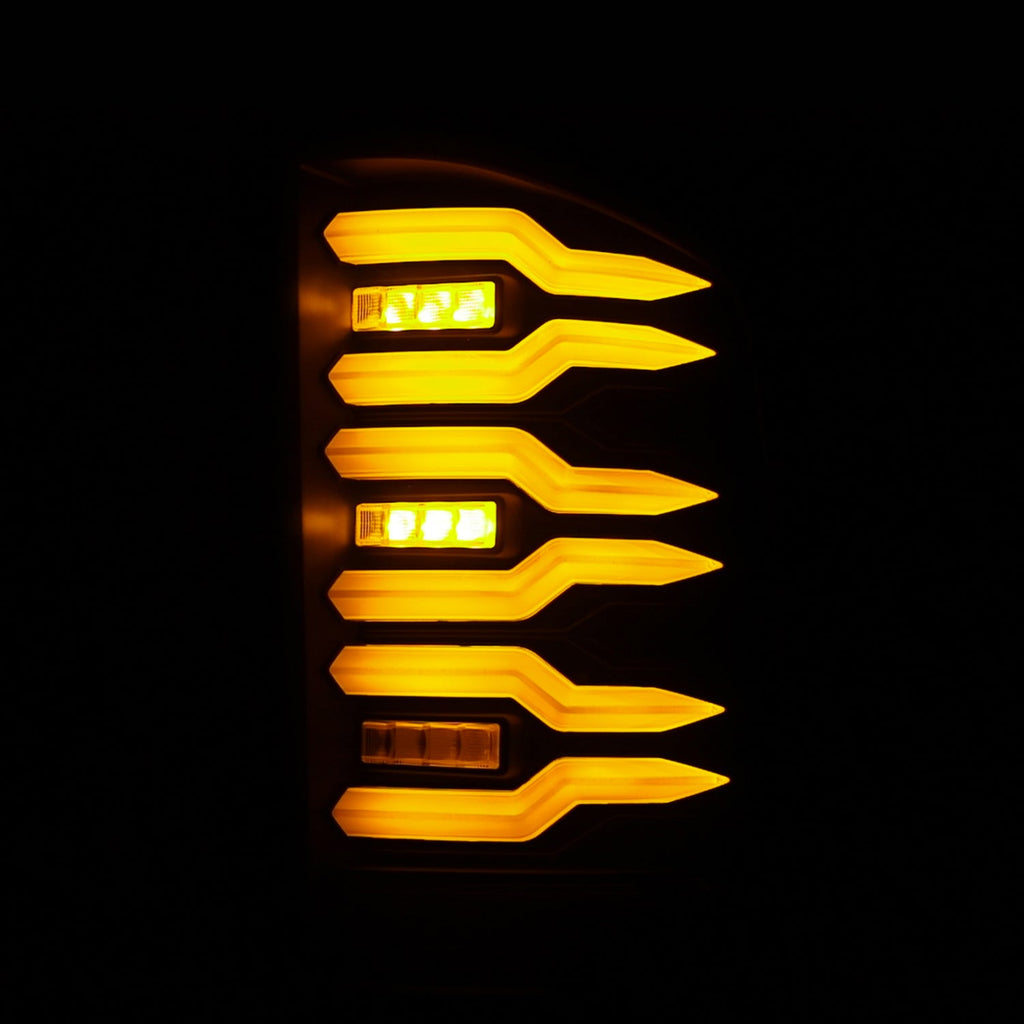 AlphaRex 07-13 Chevy Silverado LUXX-Series LED Tail Lights Black Smoke