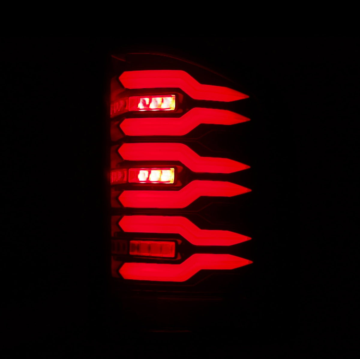 AlphaRex 07-13 Chevy Silverado LUXX-Series LED Tail Lights Black-Red