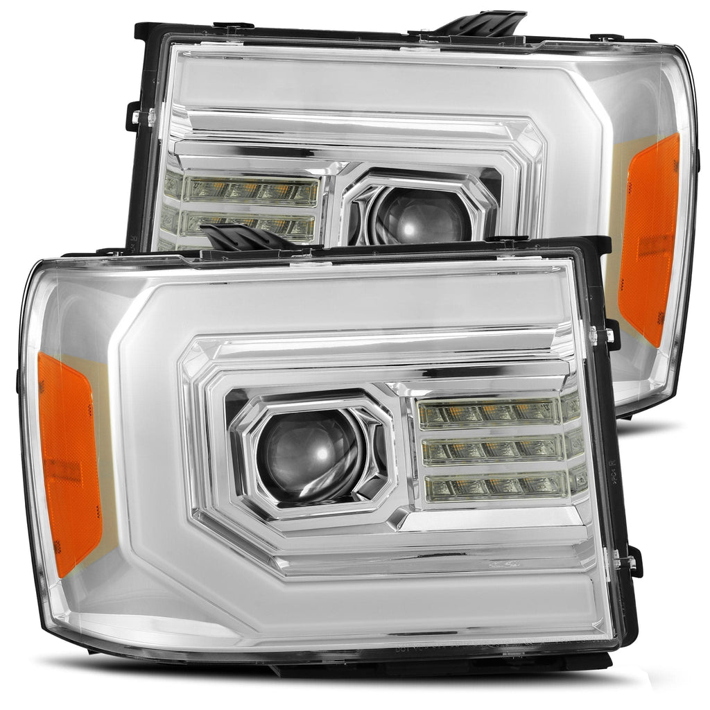 AlphaRex 07-13 GMC Sierra LUXX-Series LED Projector Headlights Chrome