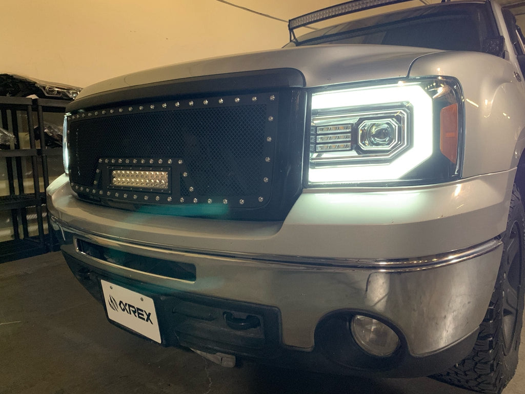 AlphaRex 07-13 GMC Sierra LUXX-Series LED Projector Headlights Chrome
