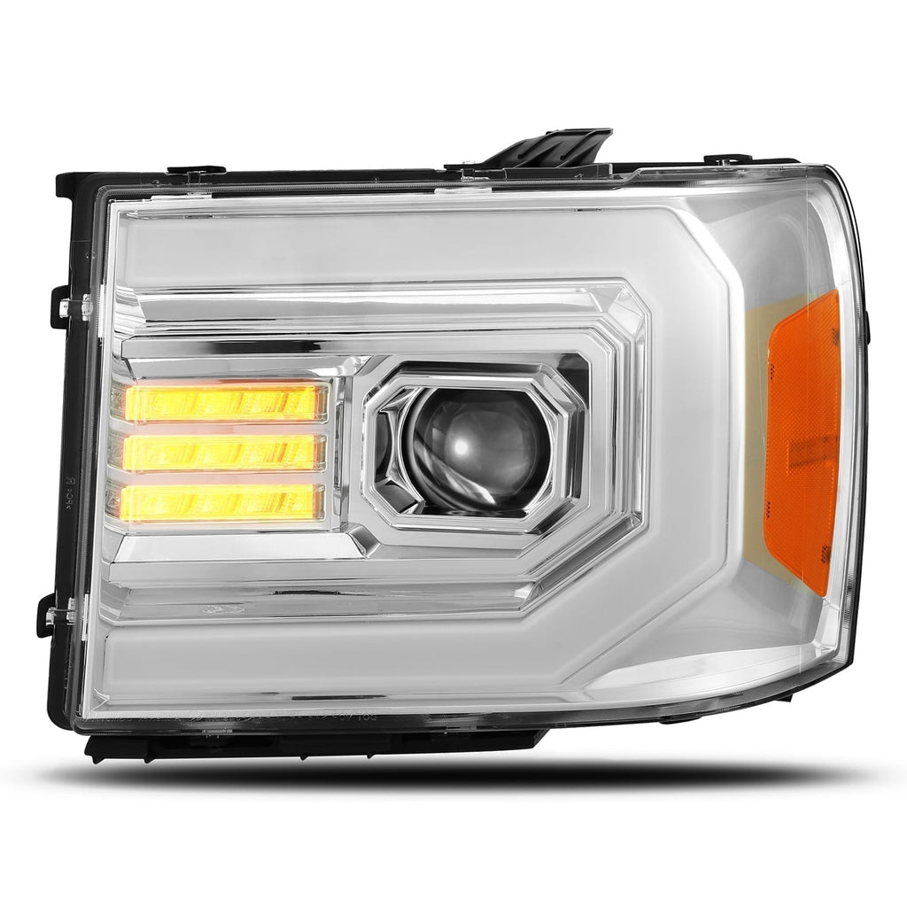 AlphaRex 07-13 GMC Sierra LUXX-Series LED Projector Headlights Chrome