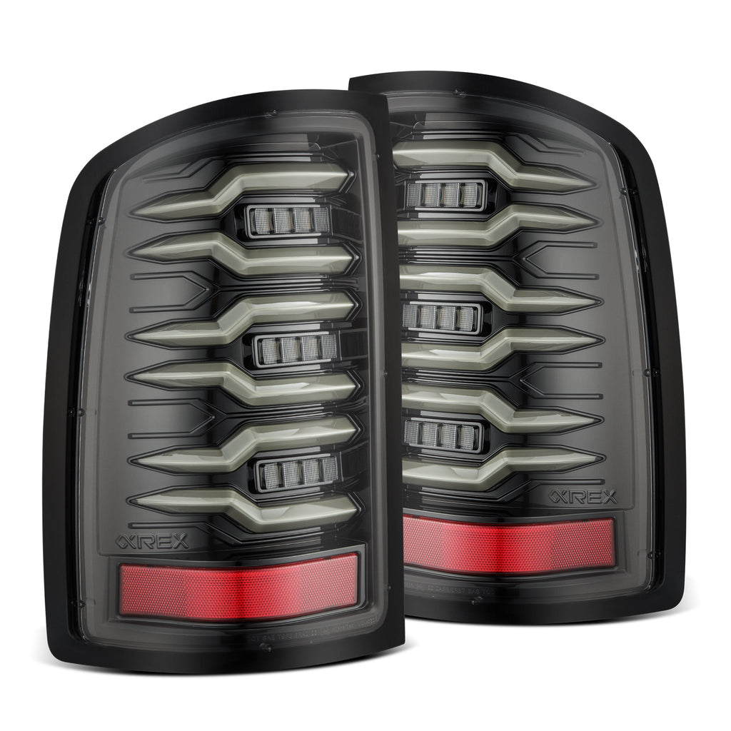AlphaRex 07-13 GMC Sierra LUXX-Series LED Tail Lights Alpha-Black