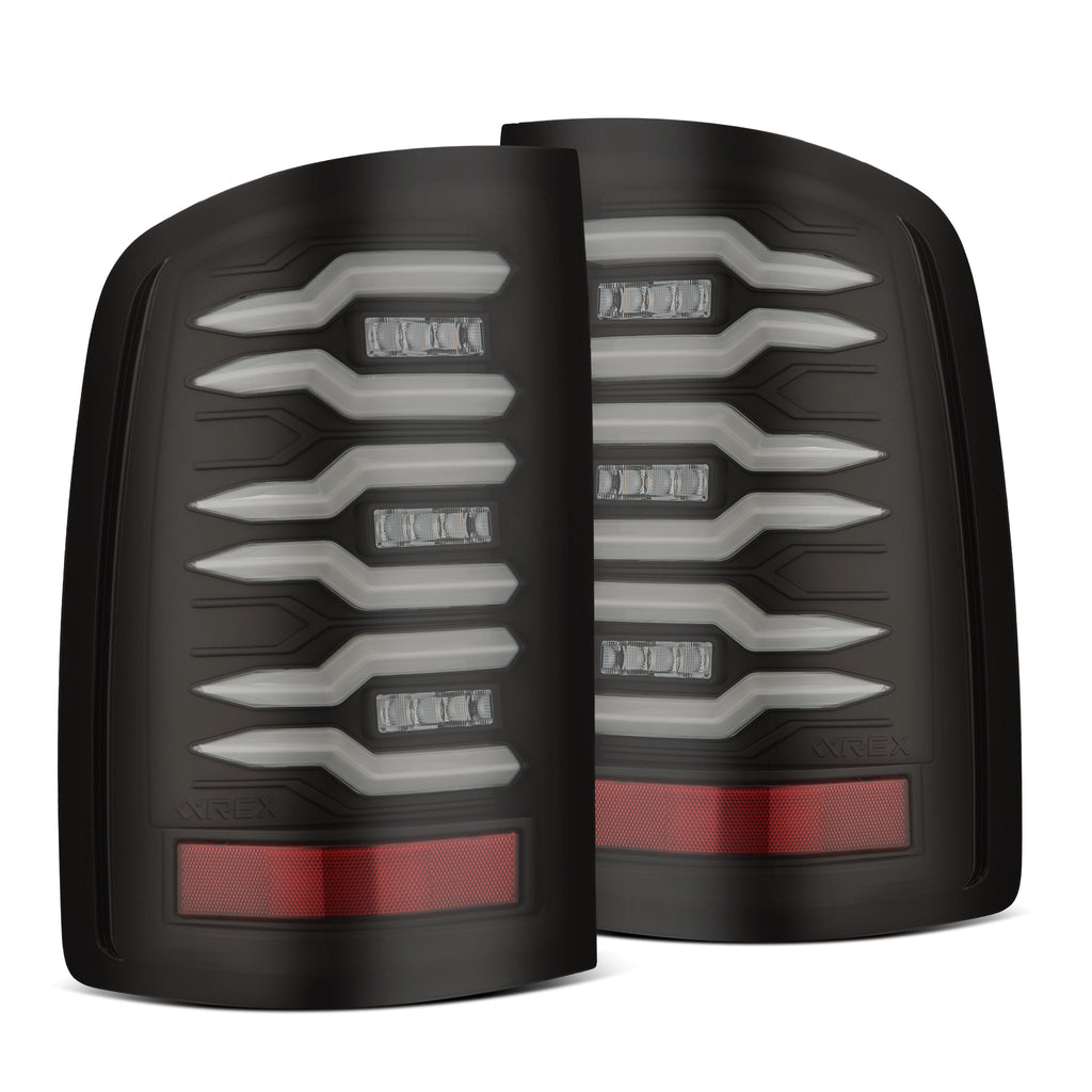 AlphaRex 07-13 GMC Sierra LUXX-Series LED Tail Lights Black Smoke