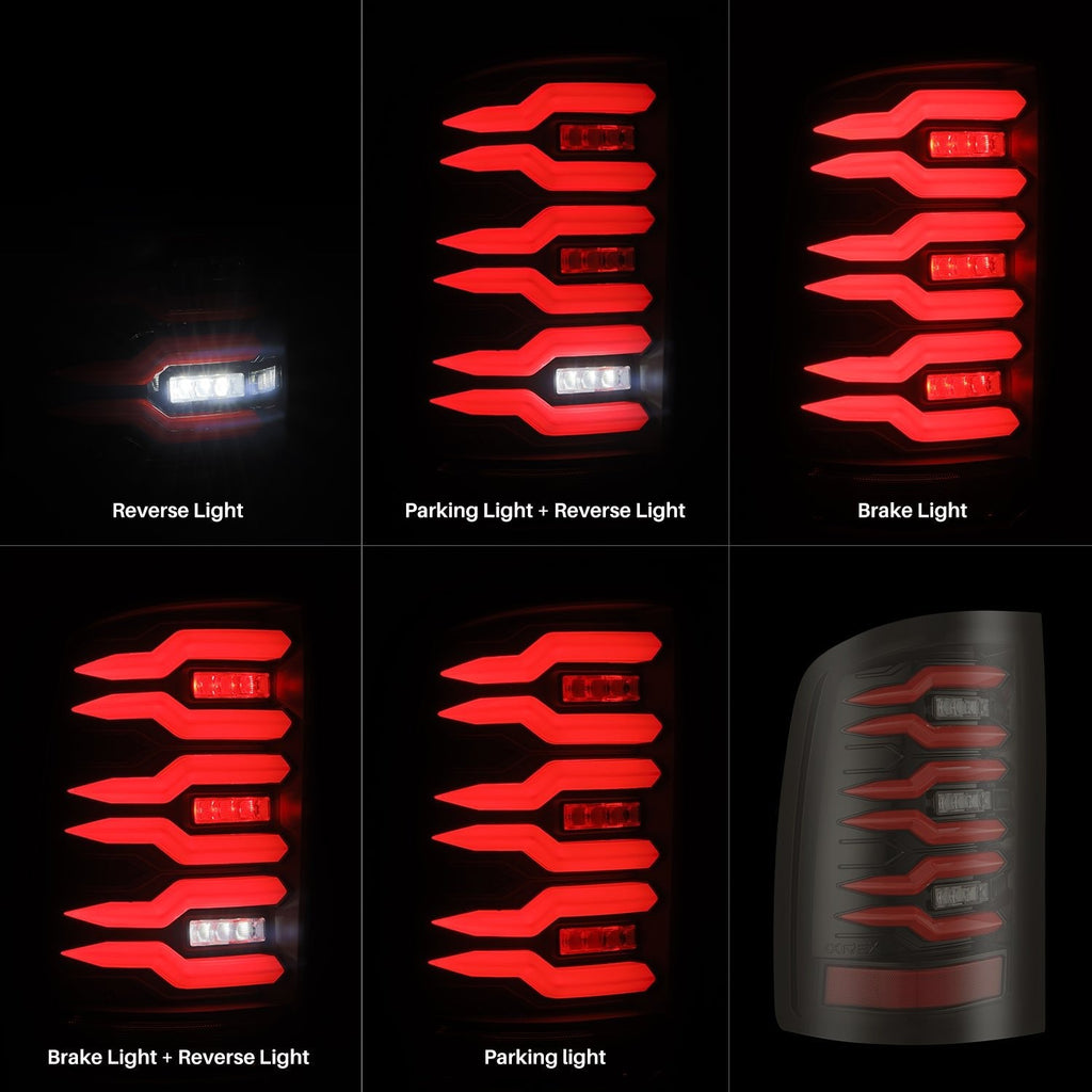 AlphaRex 07-13 GMC Sierra LUXX-Series LED Tail Lights Black-Red