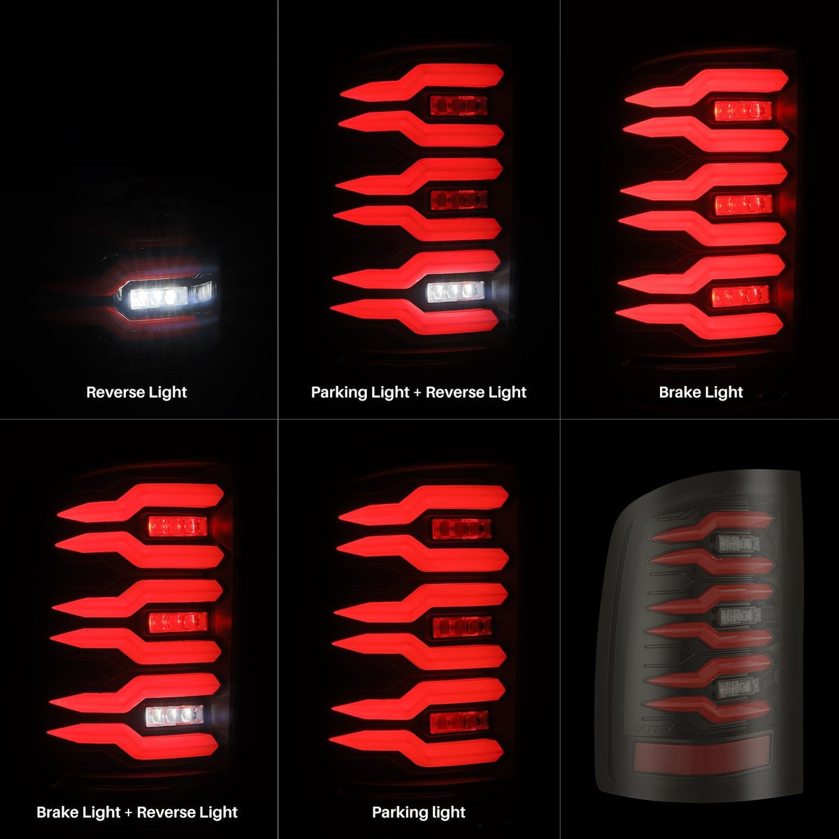 AlphaRex 07-13 GMC Sierra LUXX-Series LED Tail Lights Black-Red