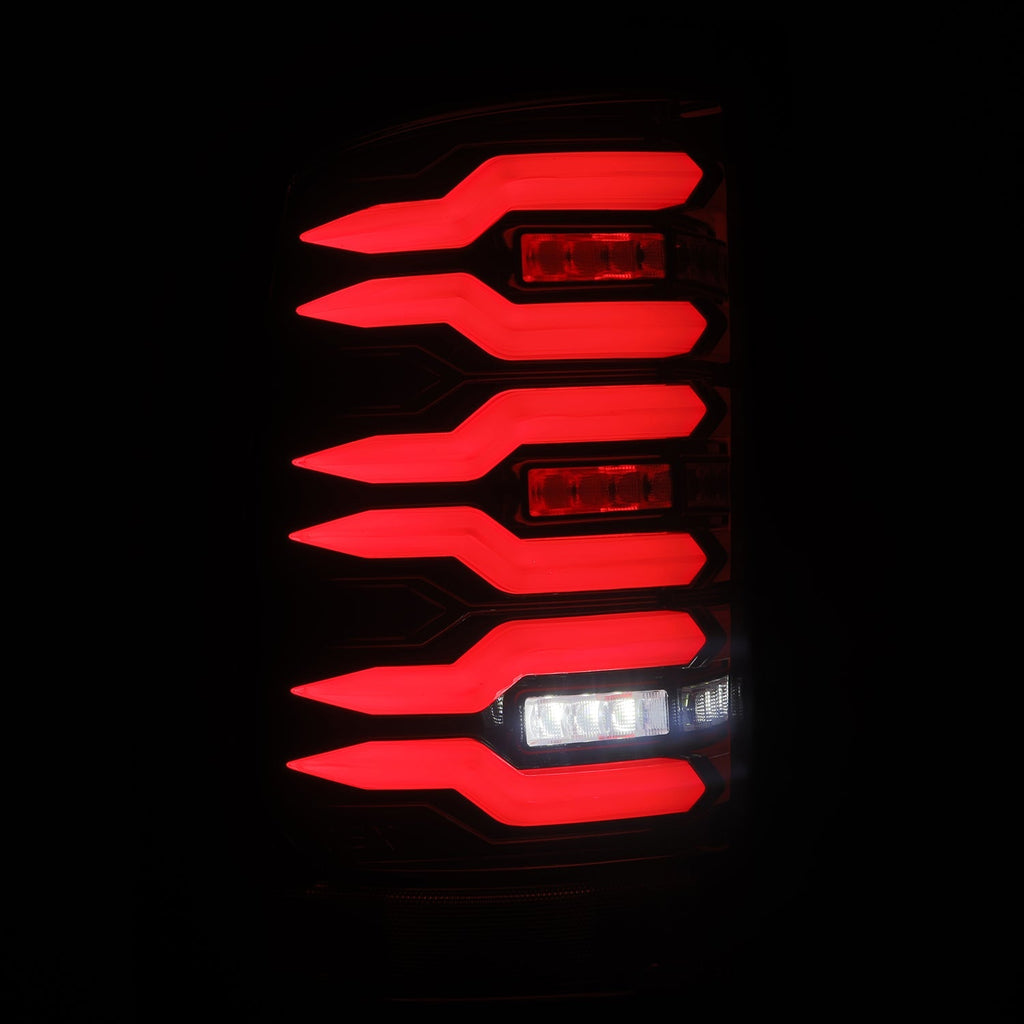 AlphaRex 07-13 GMC Sierra LUXX-Series LED Tail Lights Black-Red