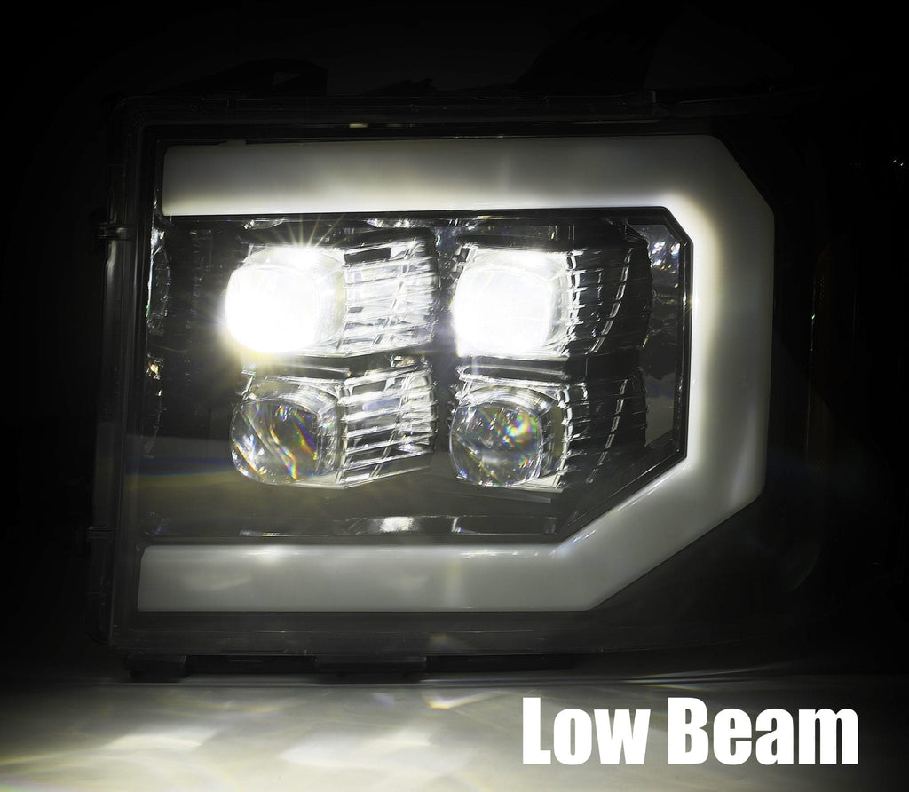 AlphaRex 07-13 GMC Sierra NOVA-Series LED Projector Headlights Black