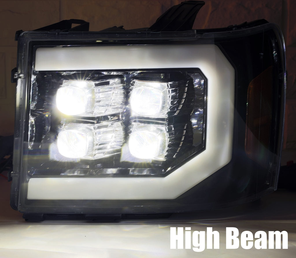 AlphaRex 07-13 GMC Sierra NOVA-Series LED Projector Headlights Black
