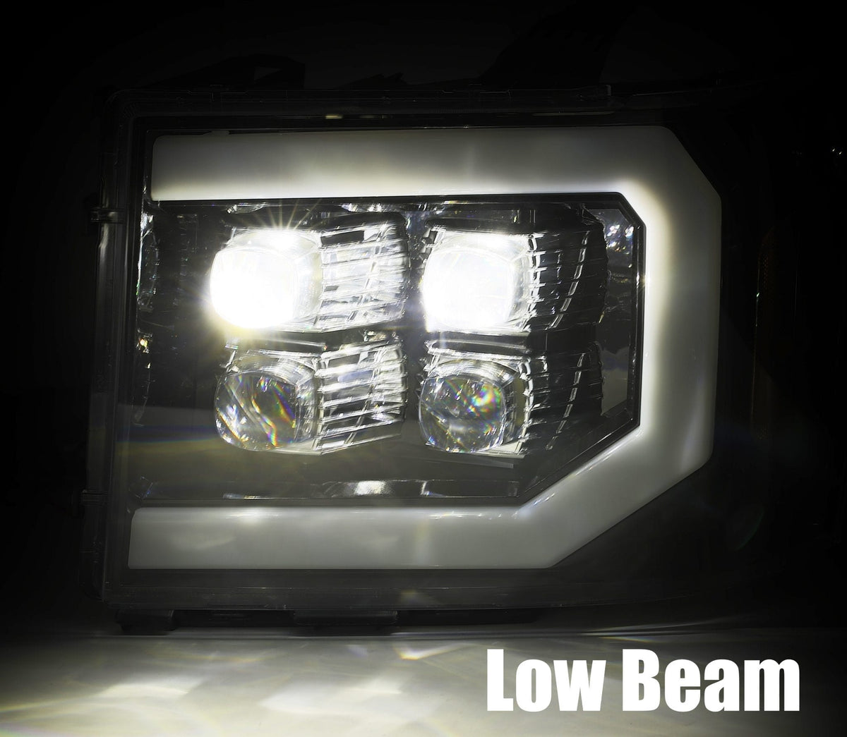 AlphaRex 07-13 GMC Sierra NOVA-Series LED Projector Headlights Jet Black