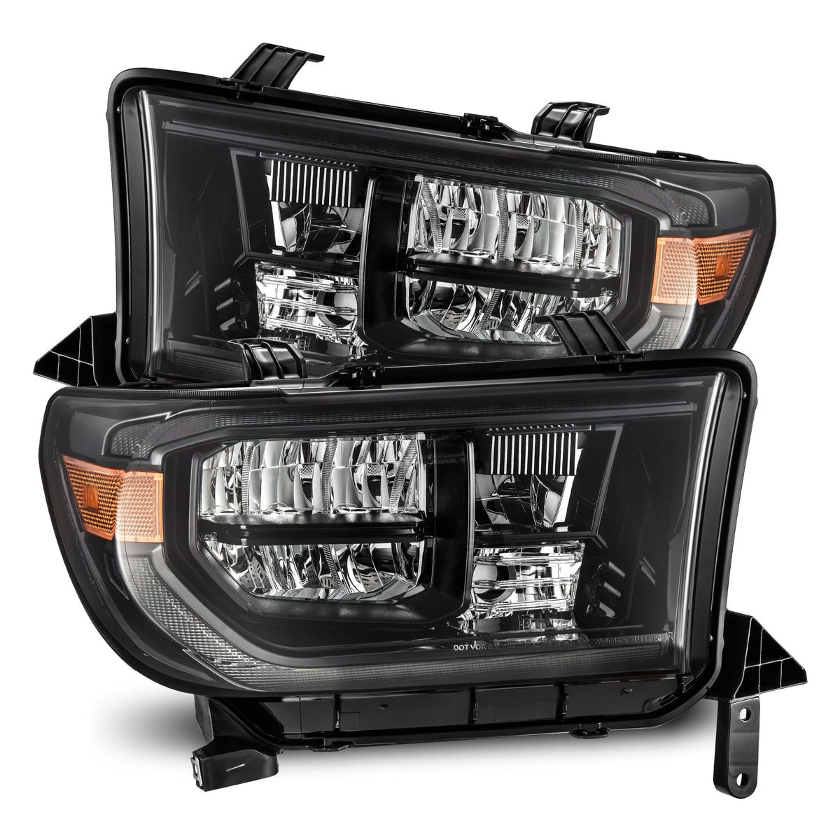 AlphaRex 07-13 Toyota Tundra/08-17 Toyota Sequoia MK II LUXX-Series LED Crystal Headlights Alpha-Black (Without Level Adjuster)