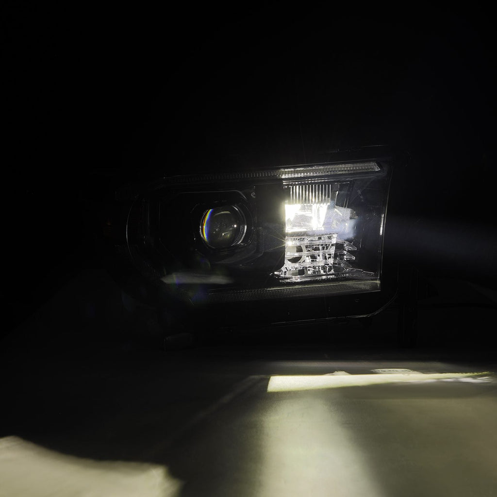 AlphaRex 07-13 Toyota Tundra/08-17 Toyota Sequoia MK II LUXX-Series LED Projector Headlights Alpha-Black (With Level Adjuster)