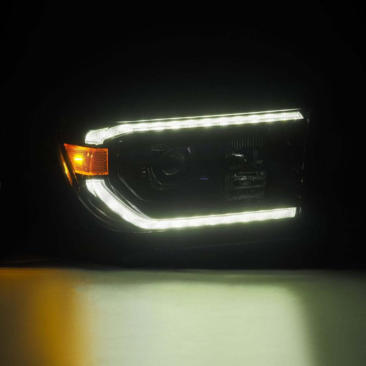 AlphaRex 07-13 Toyota Tundra/08-17 Toyota Sequoia MK II LUXX-Series LED Projector Headlights Alpha-Black (With Level Adjuster)