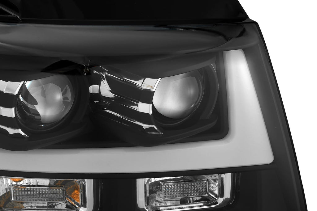 AlphaRex 07-14 Chevrolet Tahoe/Suburban/07-13 Avalanche LUXX-Series LED Projector Headlights Black