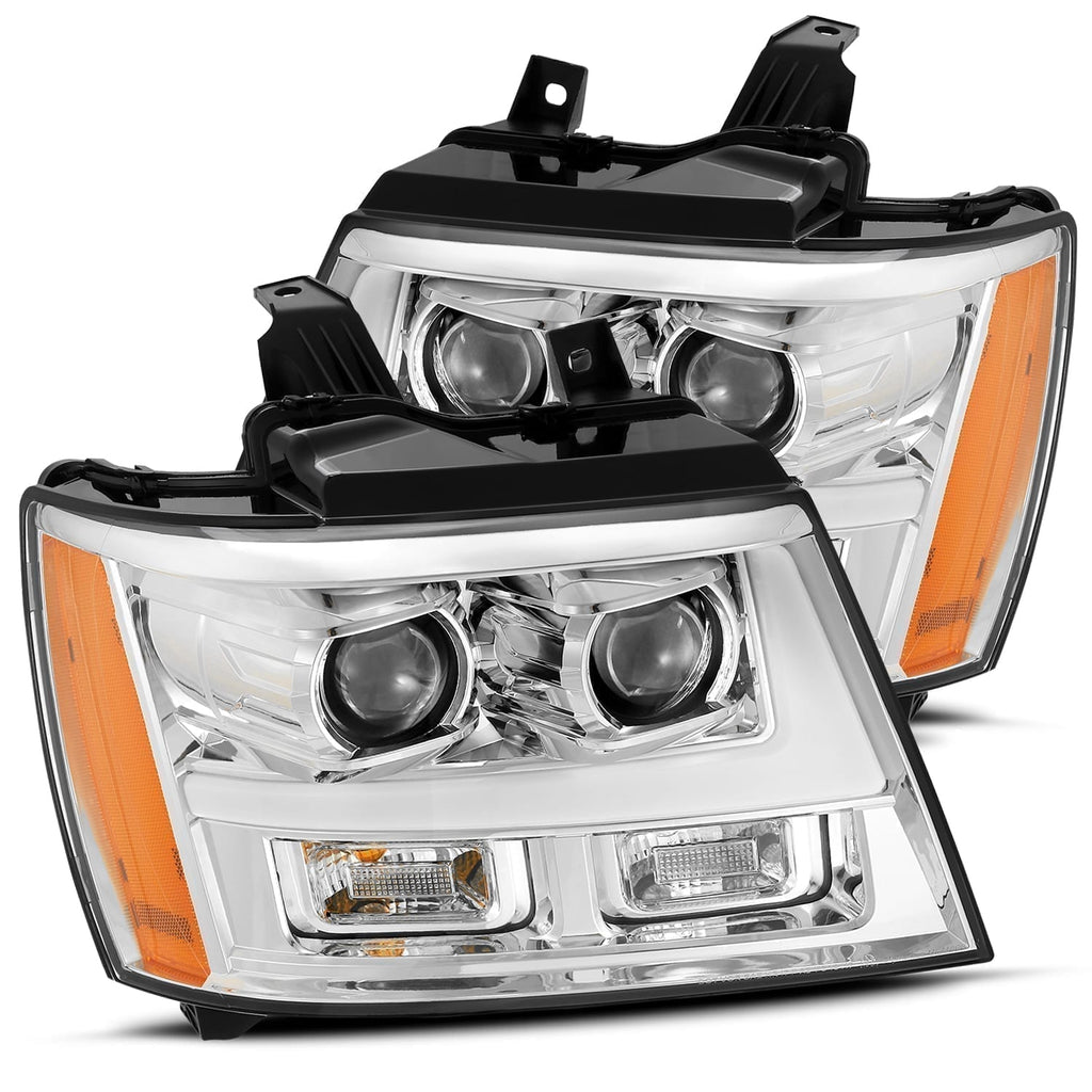 AlphaRex 07-14 Chevrolet Tahoe/Suburban/07-13 Avalanche LUXX-Series LED Projector Headlights Chrome