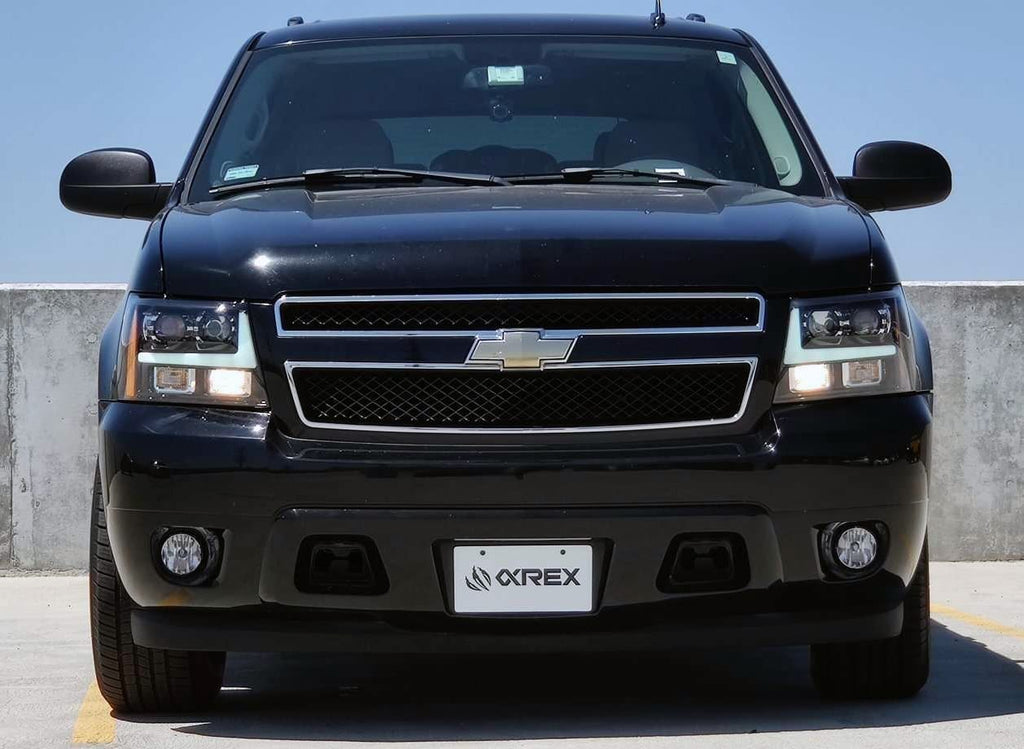 AlphaRex 07-14 Chevrolet Tahoe/Suburban/07-13 Avalanche MK II PRO-Series Halogen Projector Headlights Black
