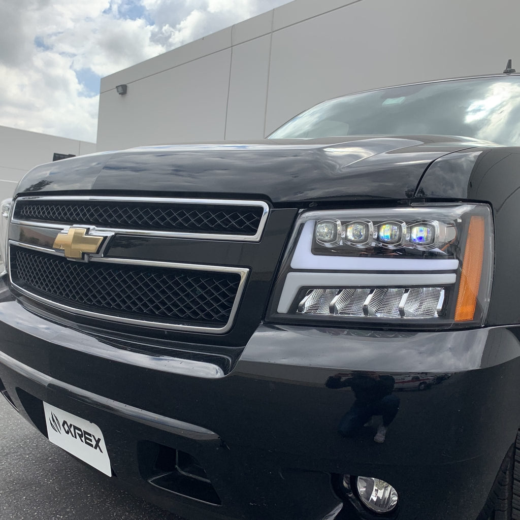AlphaRex 07-14 Chevrolet Tahoe/Suburban/07-13 Avalanche NOVA-Series LED Projector Headlights Black