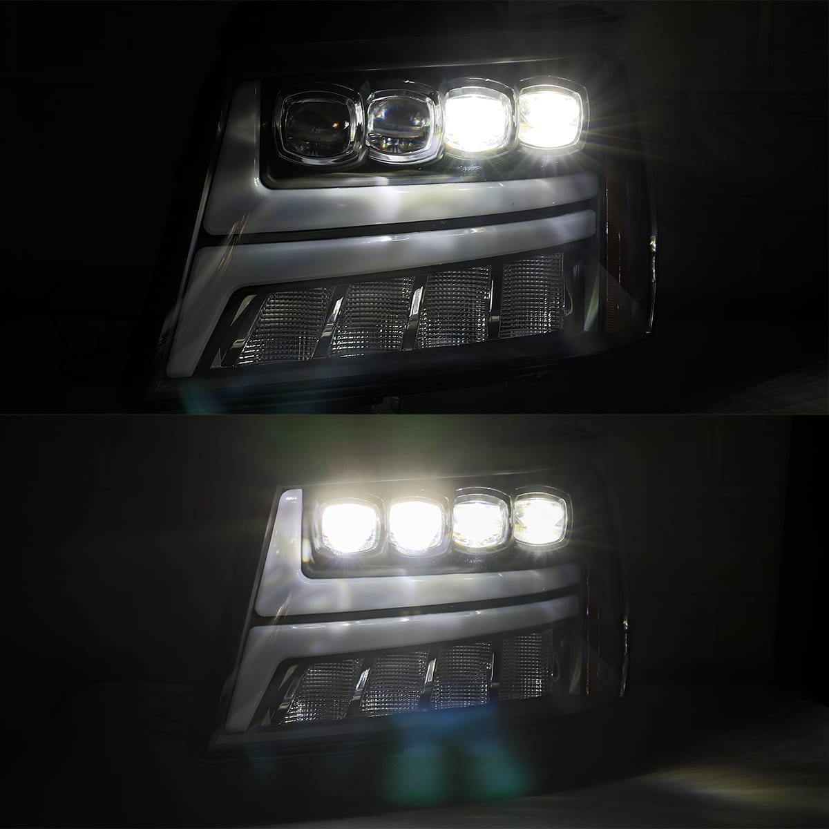 AlphaRex 07-14 Chevrolet Tahoe/Suburban/07-13 Avalanche NOVA-Series LED Projector Headlights Black