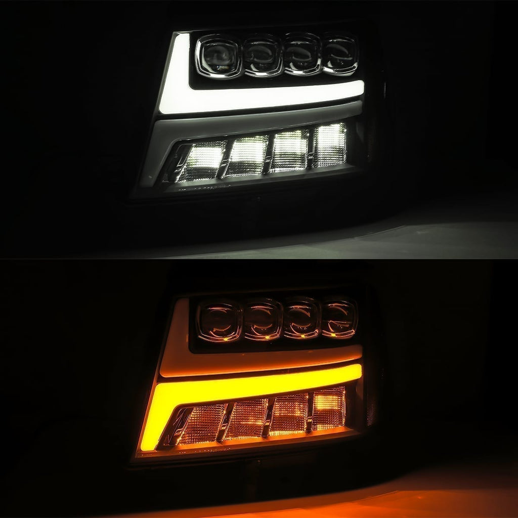 AlphaRex 07-14 Chevrolet Tahoe/Suburban/07-13 Avalanche NOVA-Series LED Projector Headlights Black