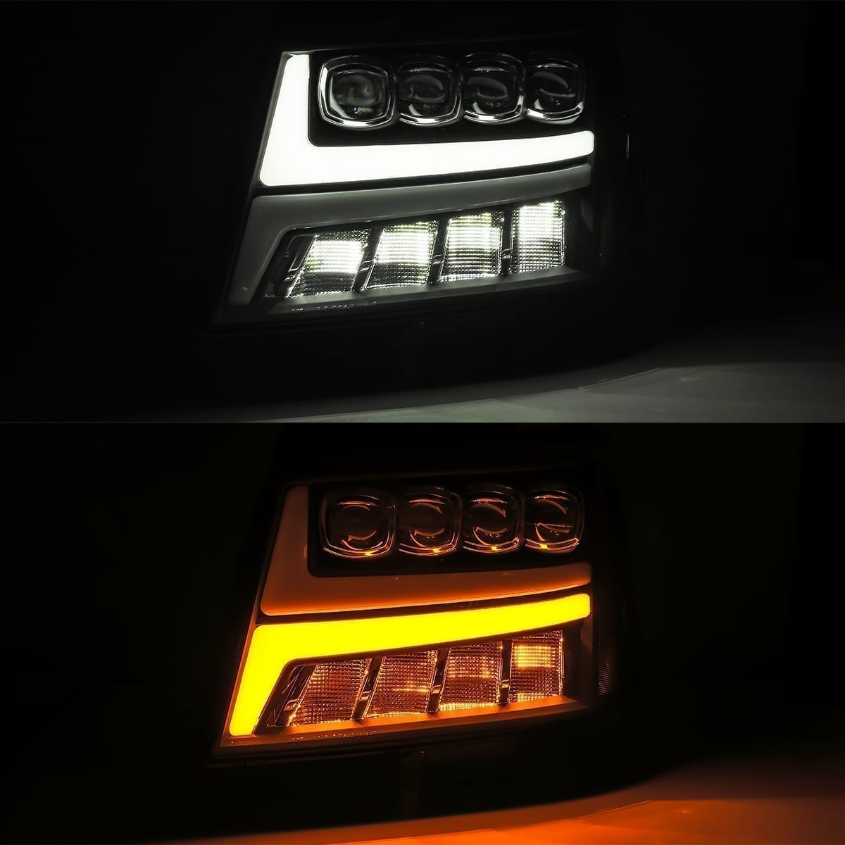 AlphaRex 07-14 Chevrolet Tahoe/Suburban/07-13 Avalanche NOVA-Series LED Projector Headlights Jet Black