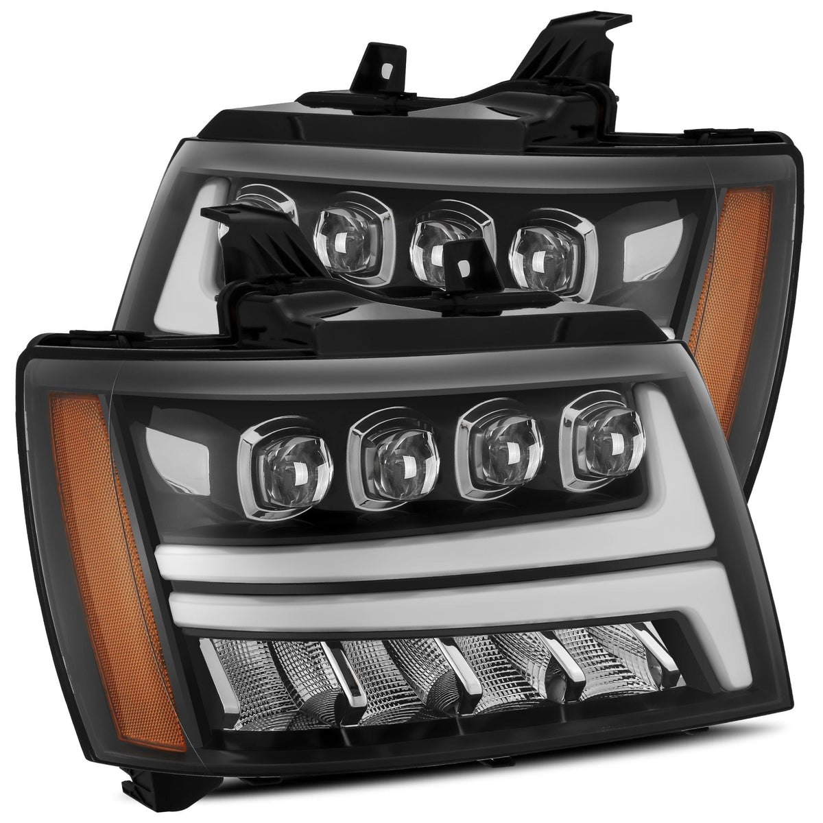 AlphaRex 07-14 Chevrolet Tahoe/Suburban/07-13 Avalanche NOVA-Series LED Projector Headlights Jet Black