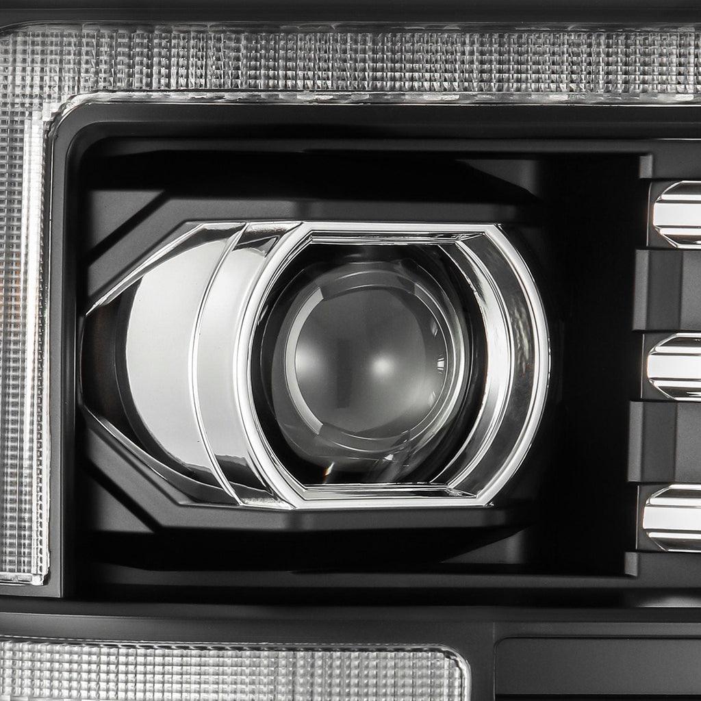 AlphaRex 08-10 Ford Super Duty/Excursion LUXX-Series LED Projector Headlights Black
