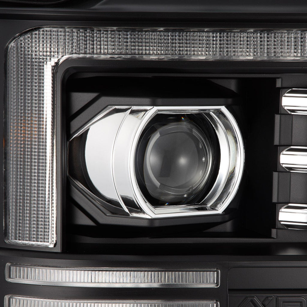 AlphaRex 08-10 Ford Super Duty/Excursion PRO-Series Halogen Projector Headlights Black