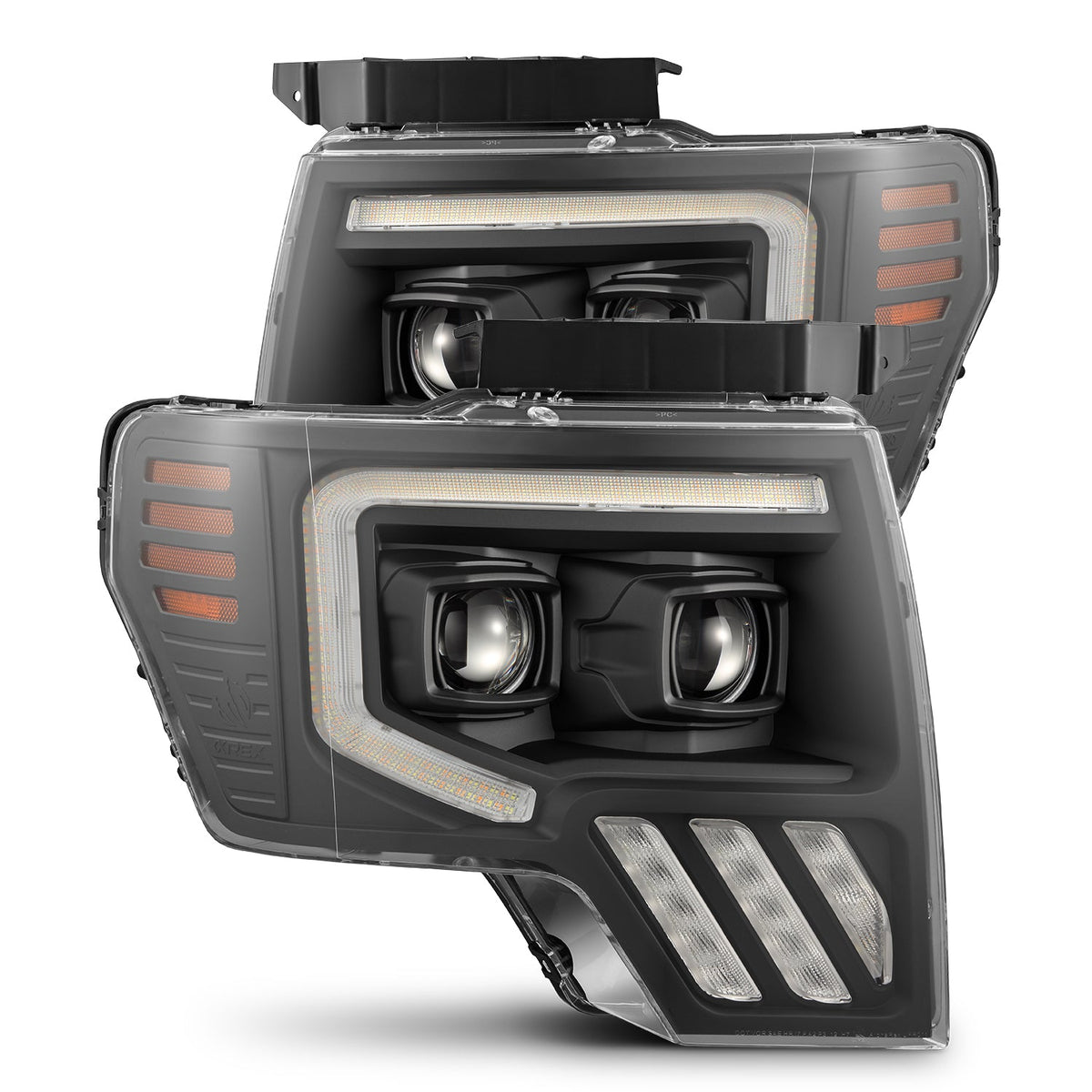 AlphaRex 09-14 Ford F150 MKII LUXX-Series LED Projector Headlights Black