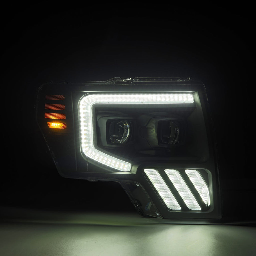 AlphaRex 09-14 Ford F150 MKII LUXX-Series LED Projector Headlights Black