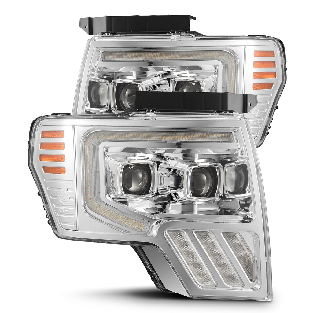 AlphaRex 09-14 Ford F150 MKII LUXX-Series LED Projector Headlights Chrome